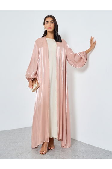 Shimmer Satin Volume Sleeve Abaya