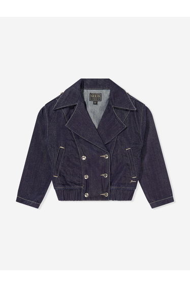 Guess Girls Lurex Denim Jacket in Navy