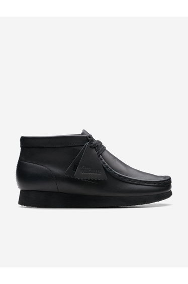 Kids Leather Wallabee Boots in Black