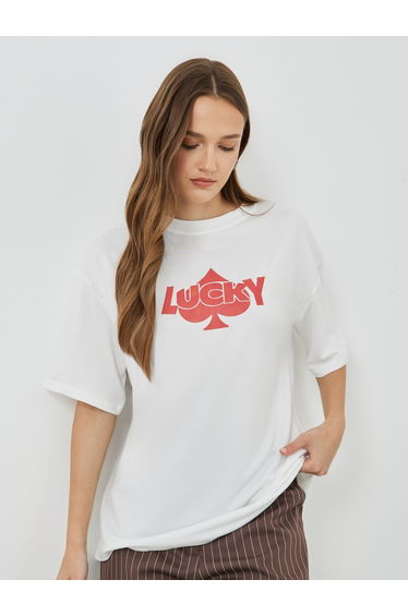 Slogan Print Oversized T-Shirt