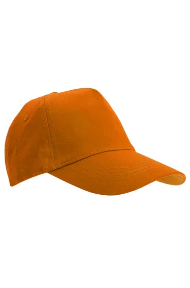 SOLS Unisex Buzz 5 Panel Baseball Cap - Orange