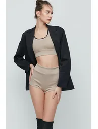 Wide Strap Bustier Shorts Set - 4