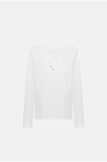 Dilvin Slim Fit Cotton Long Sleeve Button Blouse