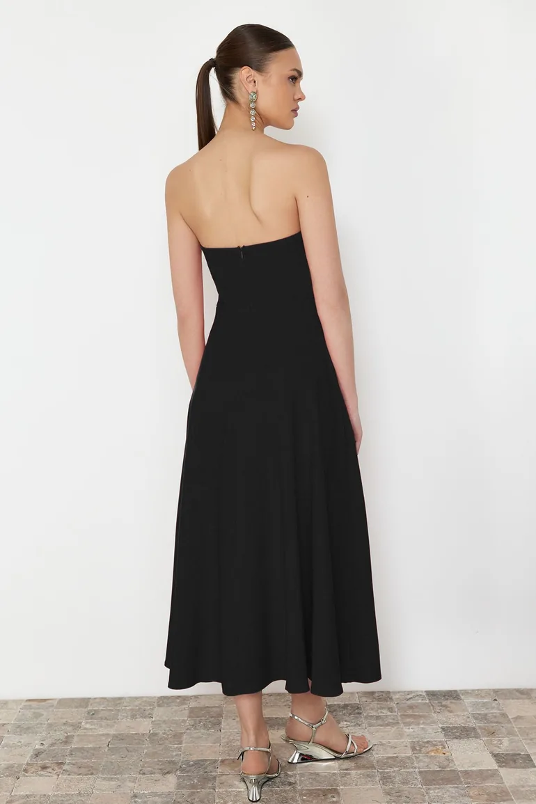فستان بقصة بشكل A - أسود - 5