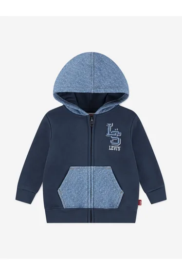 Levi's Baby Boys Knit Denim Zip Up Top in Navy