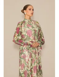 Mina Floral Print Sequin Embellished Maxi Dress - 6