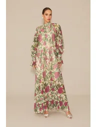 Mina Floral Print Sequin Embellished Maxi Dress - 2