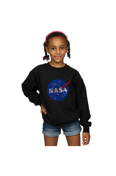 NASA Girls Logo Cotton Sweatshirt - Black