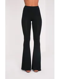 Basic Black Jersey Flared Trousers - 1