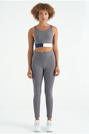 TOMMY Crop Sleeveless Color-block Sports Top