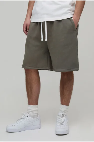 Essential Washed Oversized Drop Crotch Short - washed khaki