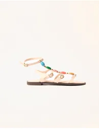 Beaded Gladiator Flat Sandals - 3