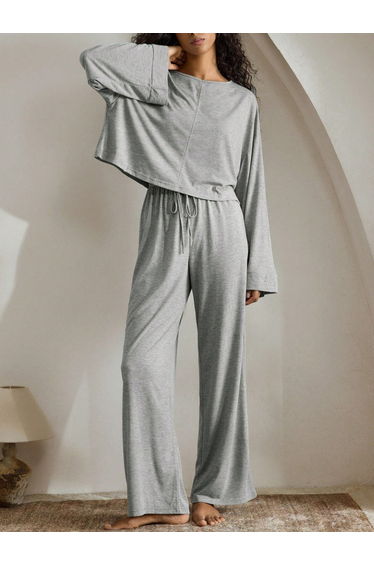 Grey Relaxed Fit Top and Pants Co-Ords