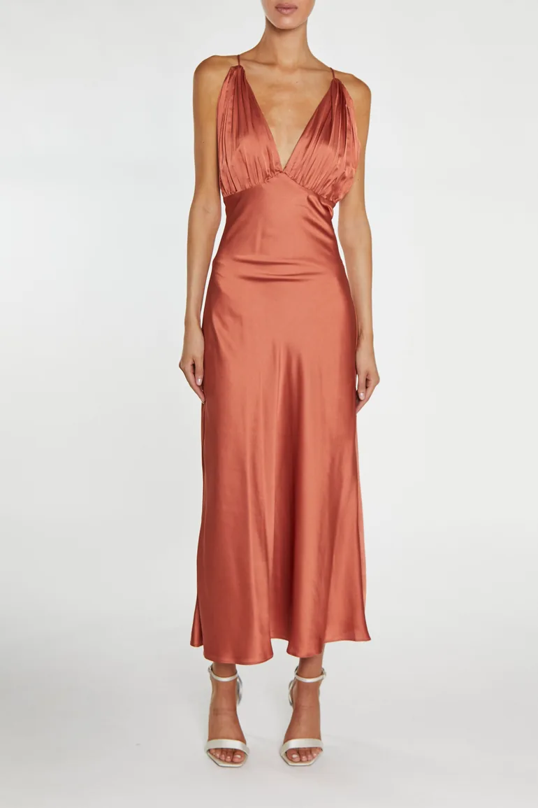 open lace back dress Frankie Dress in Coral – Emily McCarthy
