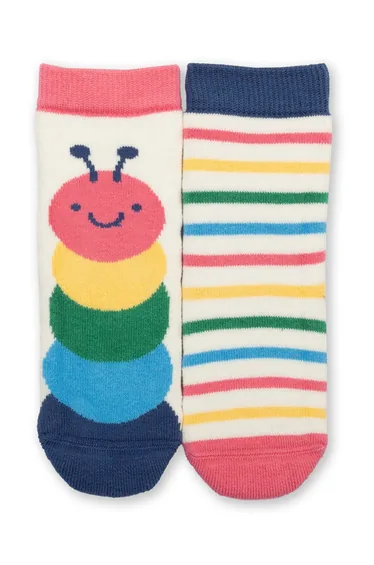 Caterpillar grippy socks pink
