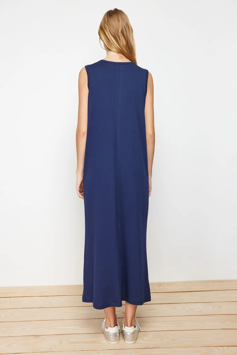 Navy Blue-Mink 2-Pack 100% Cotton Knitted Lining Dress - 5