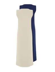 Navy Blue-Mink 2-Pack 100% Cotton Knitted Lining Dress - 8