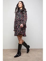 Louise Faux Leather Stitch Detail Western Knee Boots - 1