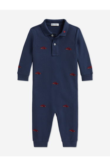 Ralph Lauren Baby Boys Polo Romper in Navy