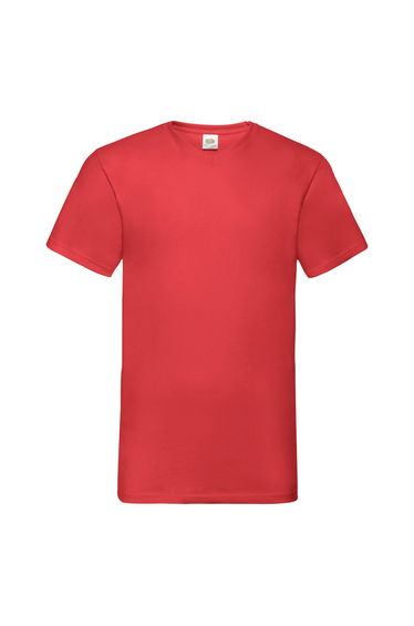 Fruit Of The Loom Mens Valueweight V-Neck, Short Sleeve T-Shirt - Red