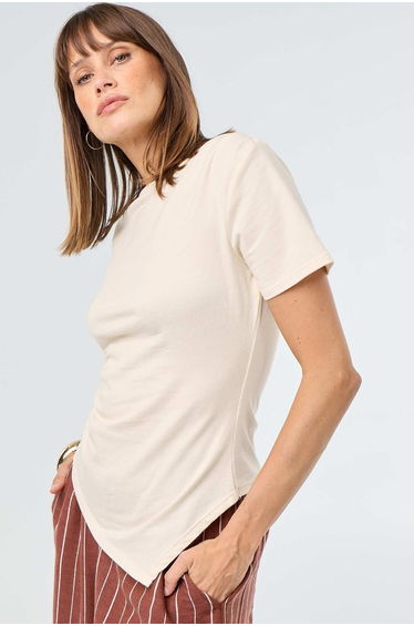 Asymmetric Short-Sleeved T-Shirt WHITE