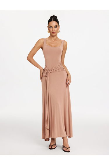 Saeldrin Spaghetti Draped Maxi Dress