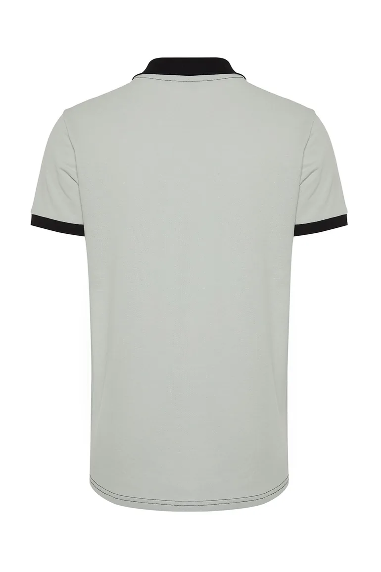 Black Men's Color Blocked Regular/Normal Cut 100% Cotton Polo Collar T-shirt - 7