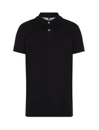 Black Men's Color Blocked Regular/Normal Cut 100% Cotton Polo Collar T-shirt - 6