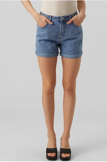 Cotton Mix Shorts with High Waist