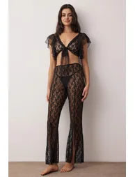 Black lace plain capless underwear set