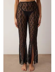 Black lace plain capless underwear set - 6