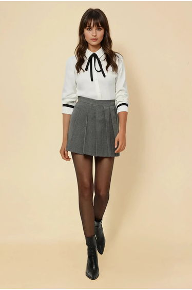 Pleated Mini Skirt