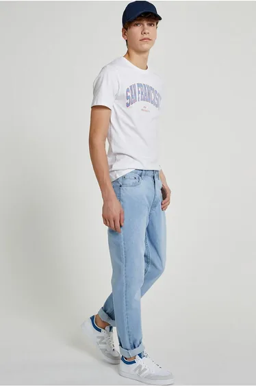 Mid Rise Straight Jeans