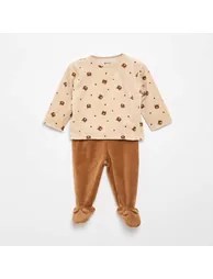 2-piece Velour Pyjamas BROWN