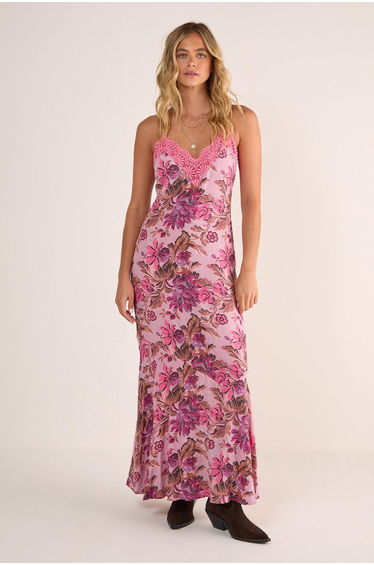Floral Cutwork Lace Strappy Maxi Dress