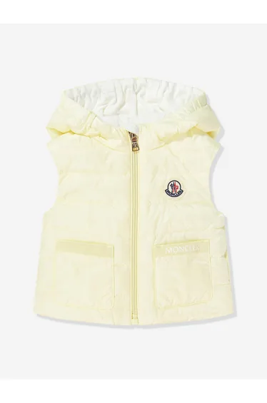 Moncler Enfant Baby Girls Down Padded Lia Gilet in Yellow