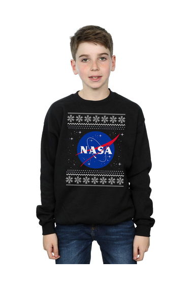 NASA Boys Classic Fair Isle Sweatshirt - Black