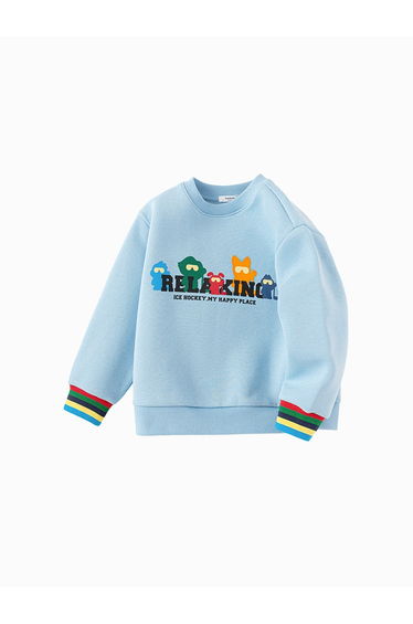 Boys' Sweatshirt With Knitted Print