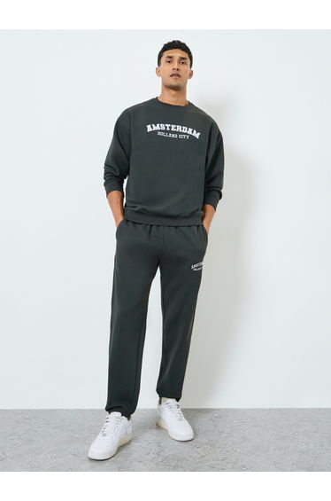 Men Dark Green Sweatshirt and Joggers Co-Ords