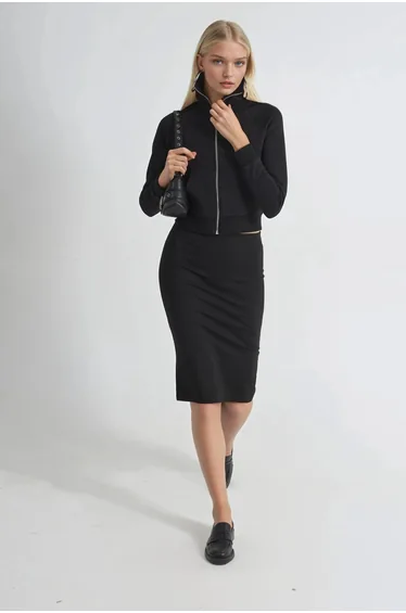 BUSEM Slit Detail Elastic Waist Skirt