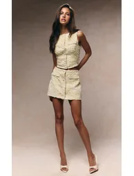 Lemon Floral Boucle Button Up Waistcoat - 1