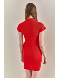 Women's Half Turtleneck Knitwear Dress - 4