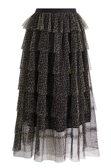 Spot Print Tiered Mesh Tulle Skirt for Concert Events & Nightlife Outings