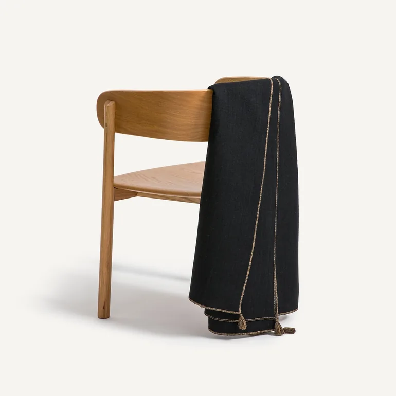 Ceylon Throw in Linen and Wool with Tassels