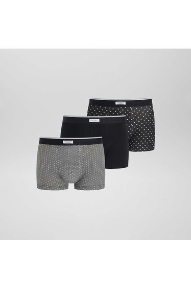 Pack of 3 pairs of stretch boxer shorts BLACK