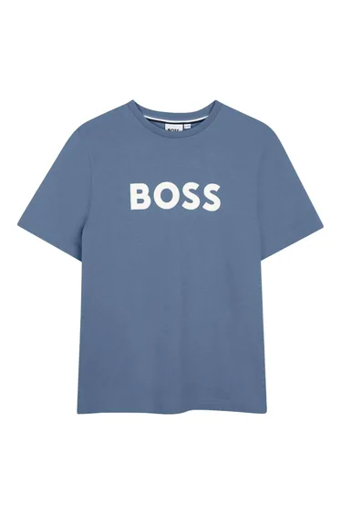 Boss Boys Logo 3D Regular Short-Sleeved T-Shirt - Lavender Blue
