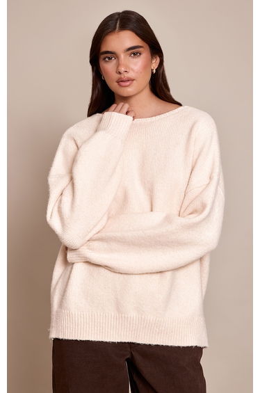 Cream Tie Back Oversized Cardigan
