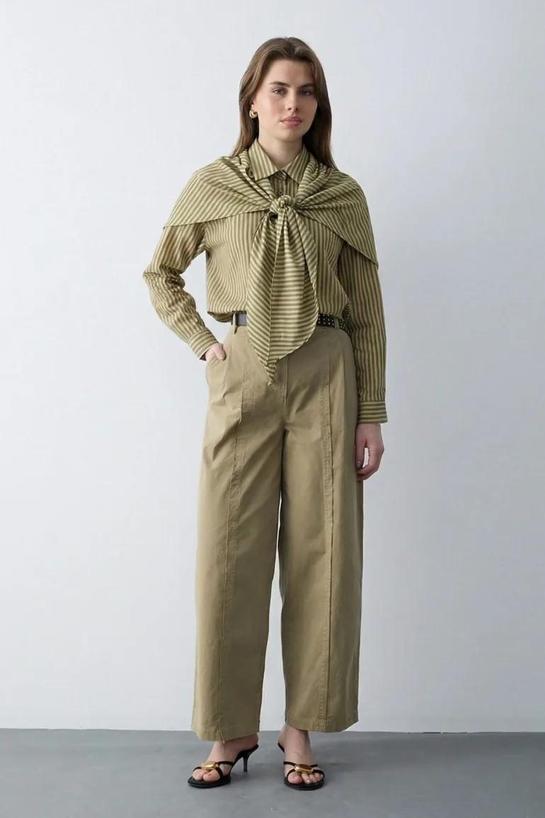 قميص أخضر بأكمام طويلة - 3