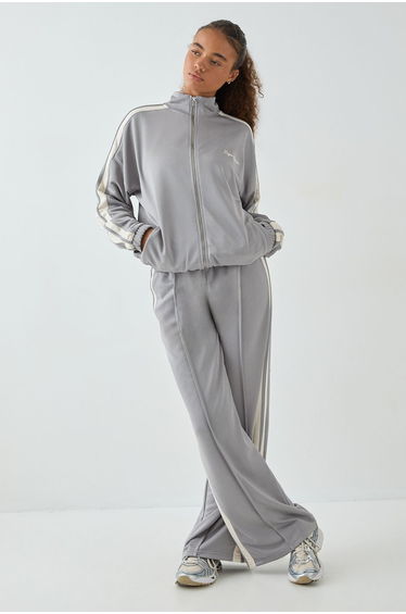 DSGN Studio Tricot Side Stripe Zip Through Track Jacket - grey