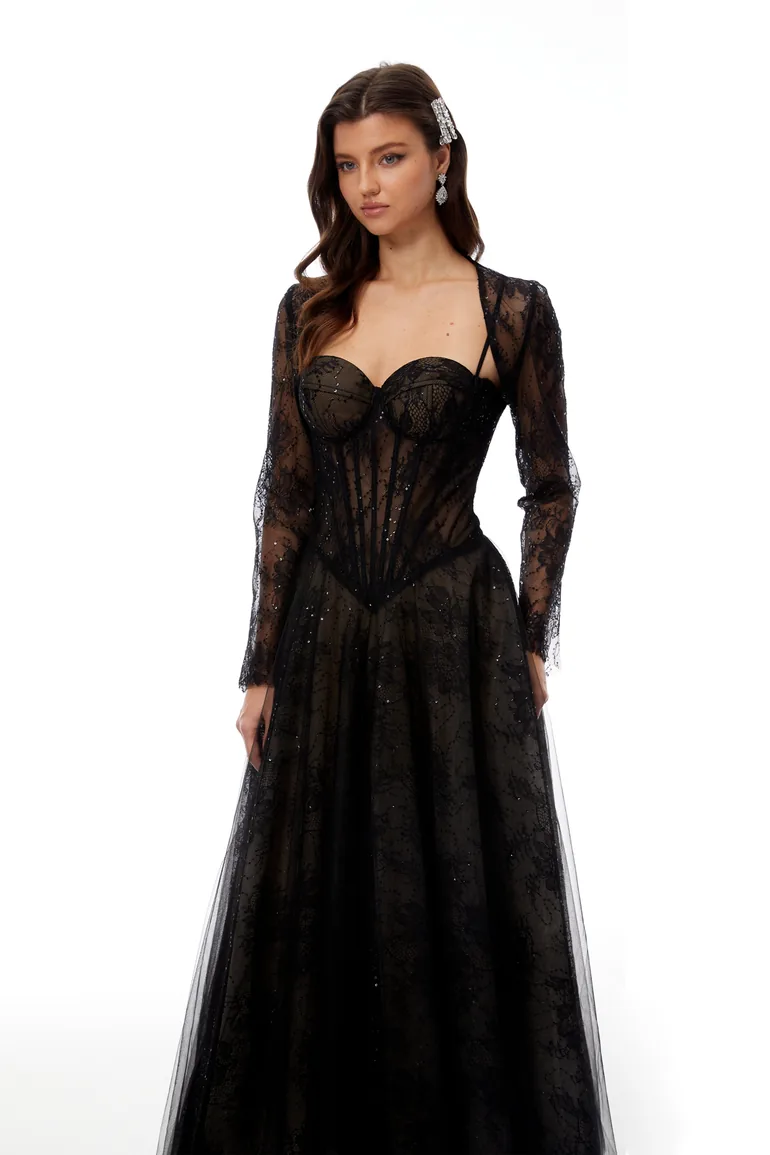 Celina Lace Corset Maxi Gown Dress - 2